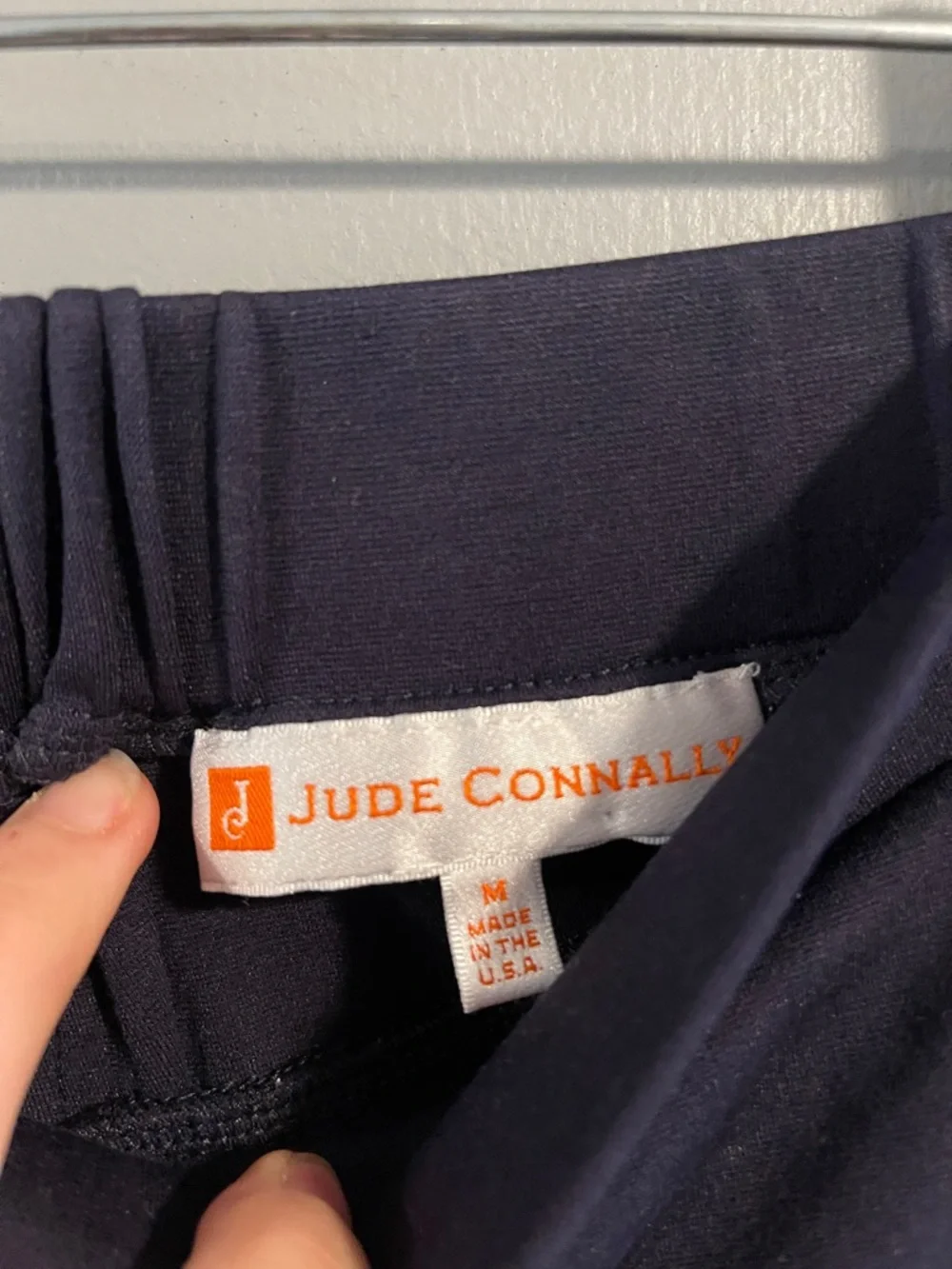 Jude Connally Olivia Ponte Knit Slim Fit Back Zip Navy‎ Pants M